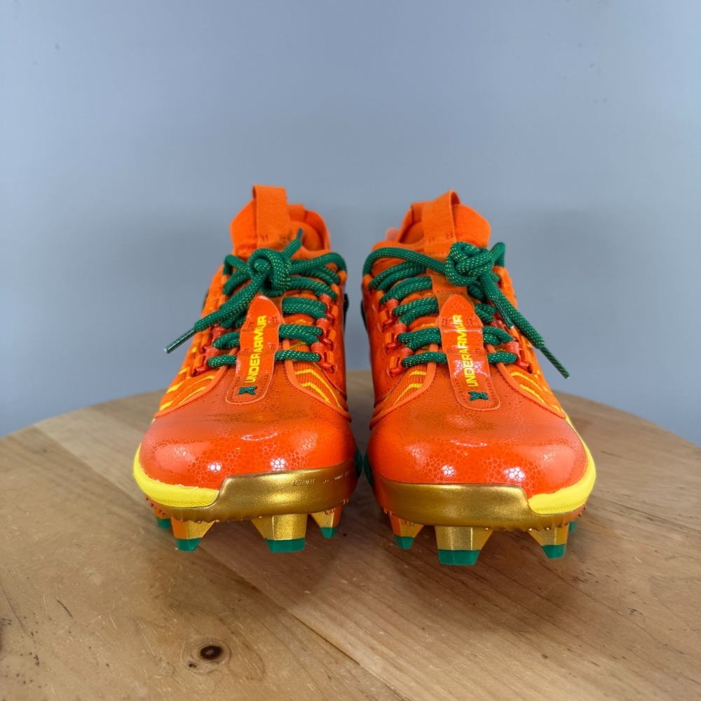 Under Armour Harper Pro TPU Mens Size 11 Baseball Cleats 'Juice Pack' Orange - Picture 2 of 9